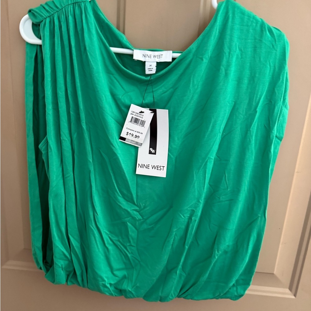 Nine West Vibrant Green Blouse